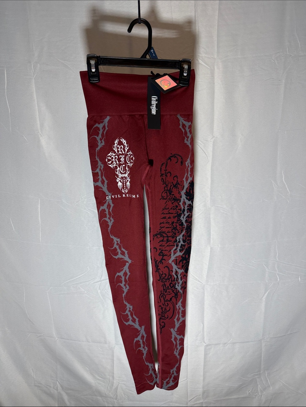 Civil Regime Burgundy Graphic Leggings